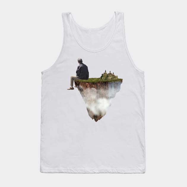 Imaginary Landscape Castle Landscape In The Sky Tank Top by Nevervand